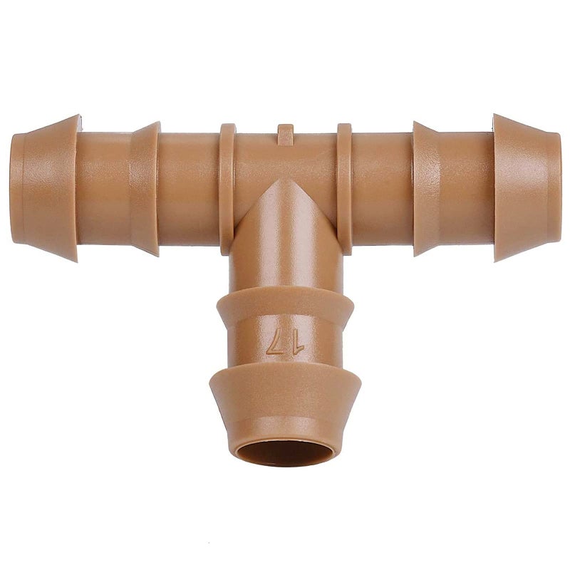 JAYEE 25 Pack Drip Irrigation Barbed Tee Fittings (17mm) for 1/2" Drip Hose(0.600â€ID) ï¼ŒSprinkler Tubing Connector for Drip System - Image 1